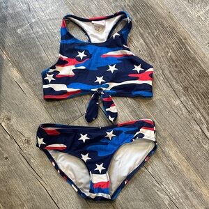 Kids Navy Star-Print Two-Piece Swim Set